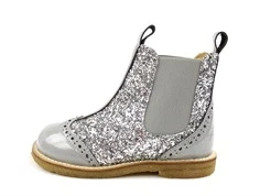 Angulus grey glitter støvlette med hulmønster